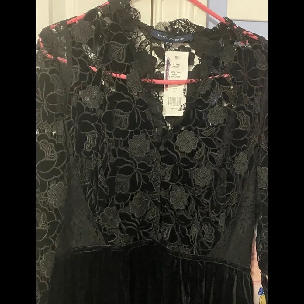 CYNTHIA VELVET LACE MIX DRESS - Picture 9 of 10